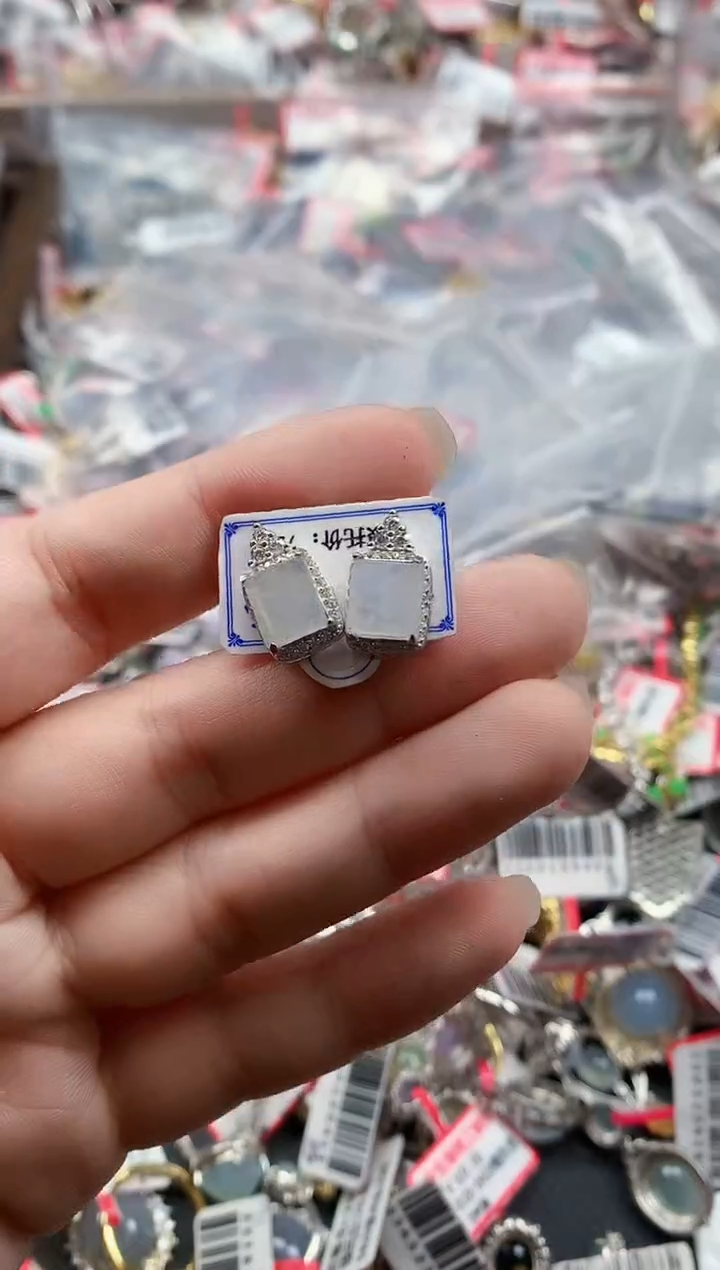 银S925镶嵌戒指翡翠天然A货缅甸翡翠