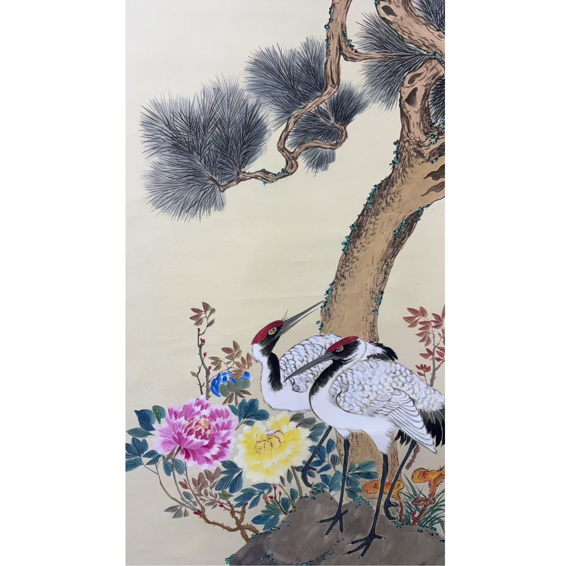 宋老款 松鹤立轴 135 65 7.8平尺