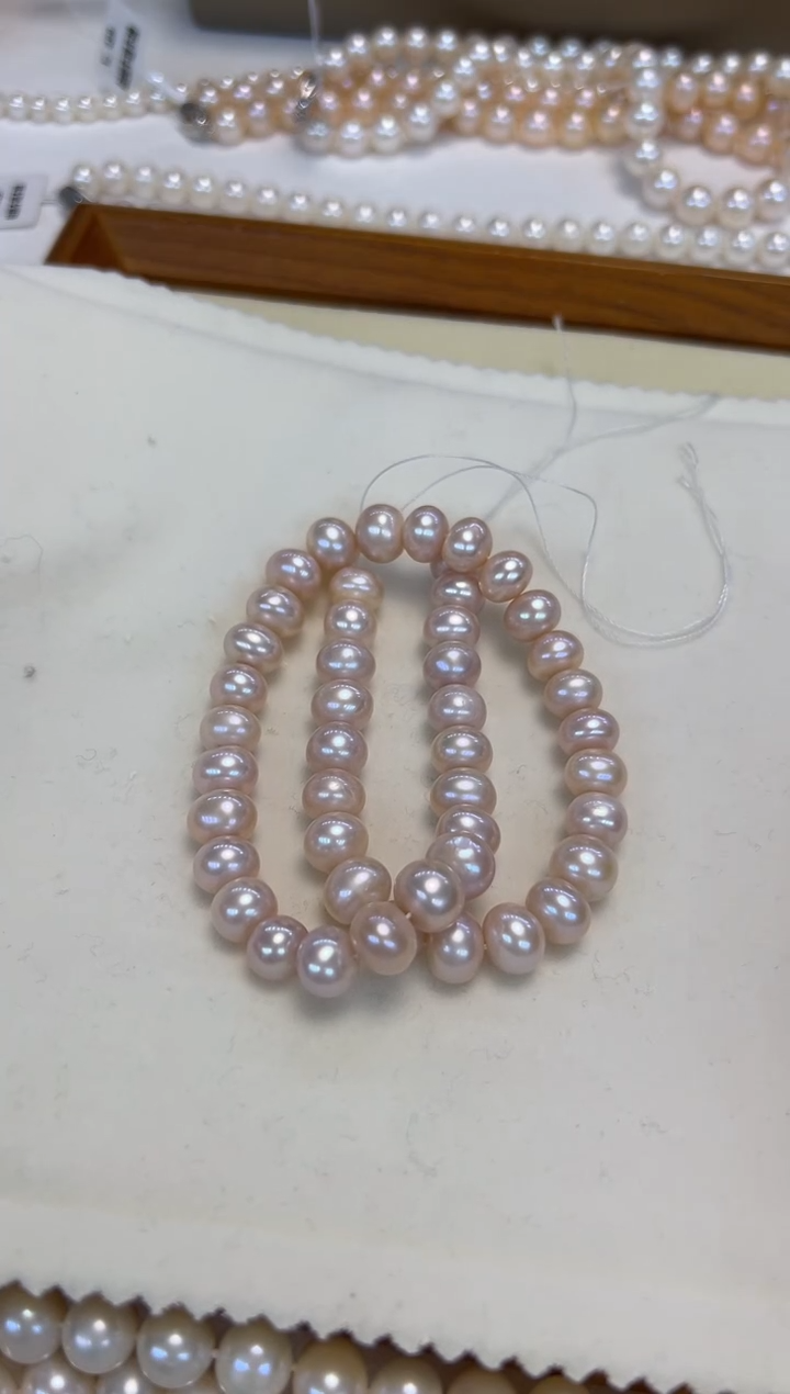 颈饰银S925镶嵌淡水珍珠9.5-10.5mm无核彩珠项链