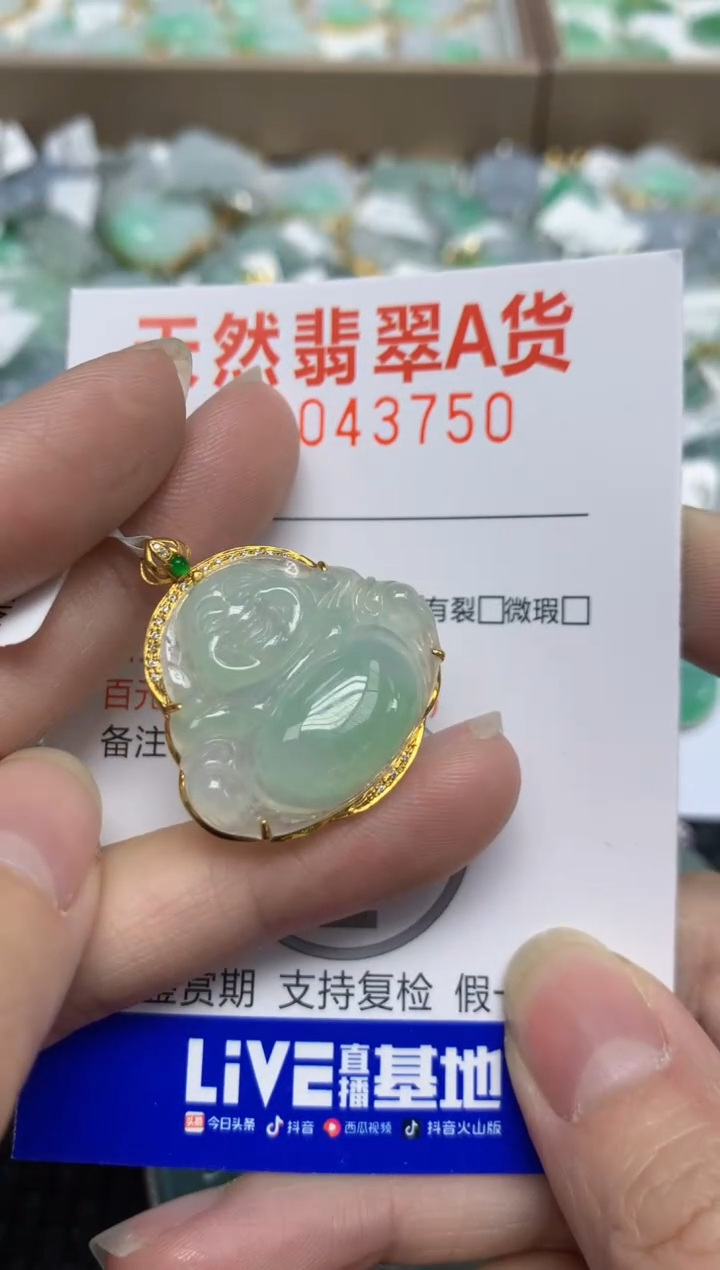【闪购商品】翡翠颈饰18K金镶嵌天然翡翠A货