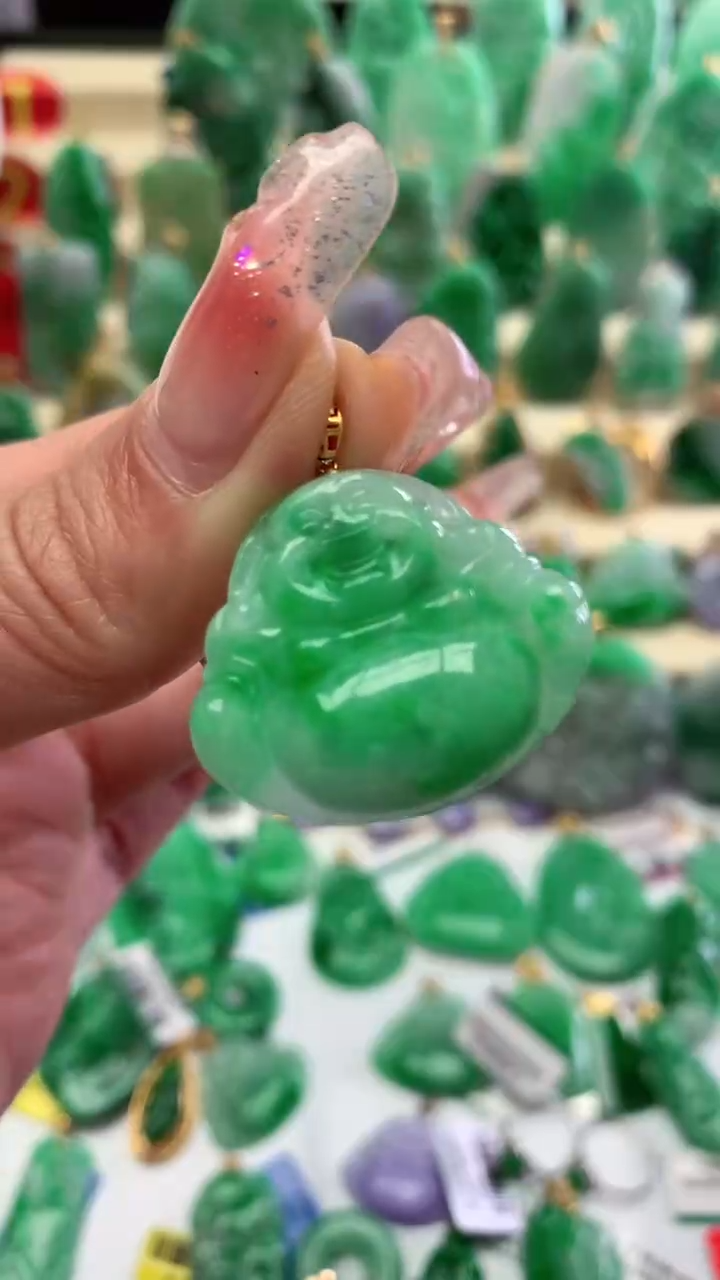 【闪购商品】翡翠颈饰18K金镶嵌挂件