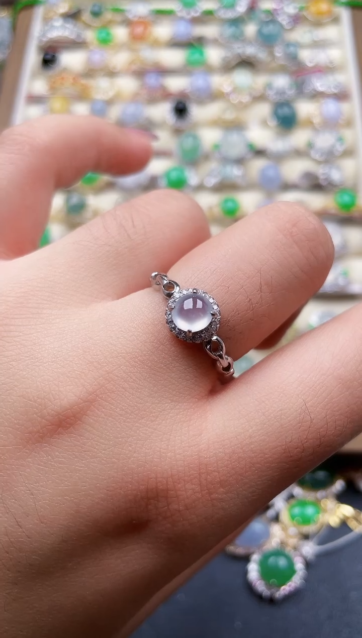 银S925镶嵌戒指翡翠155