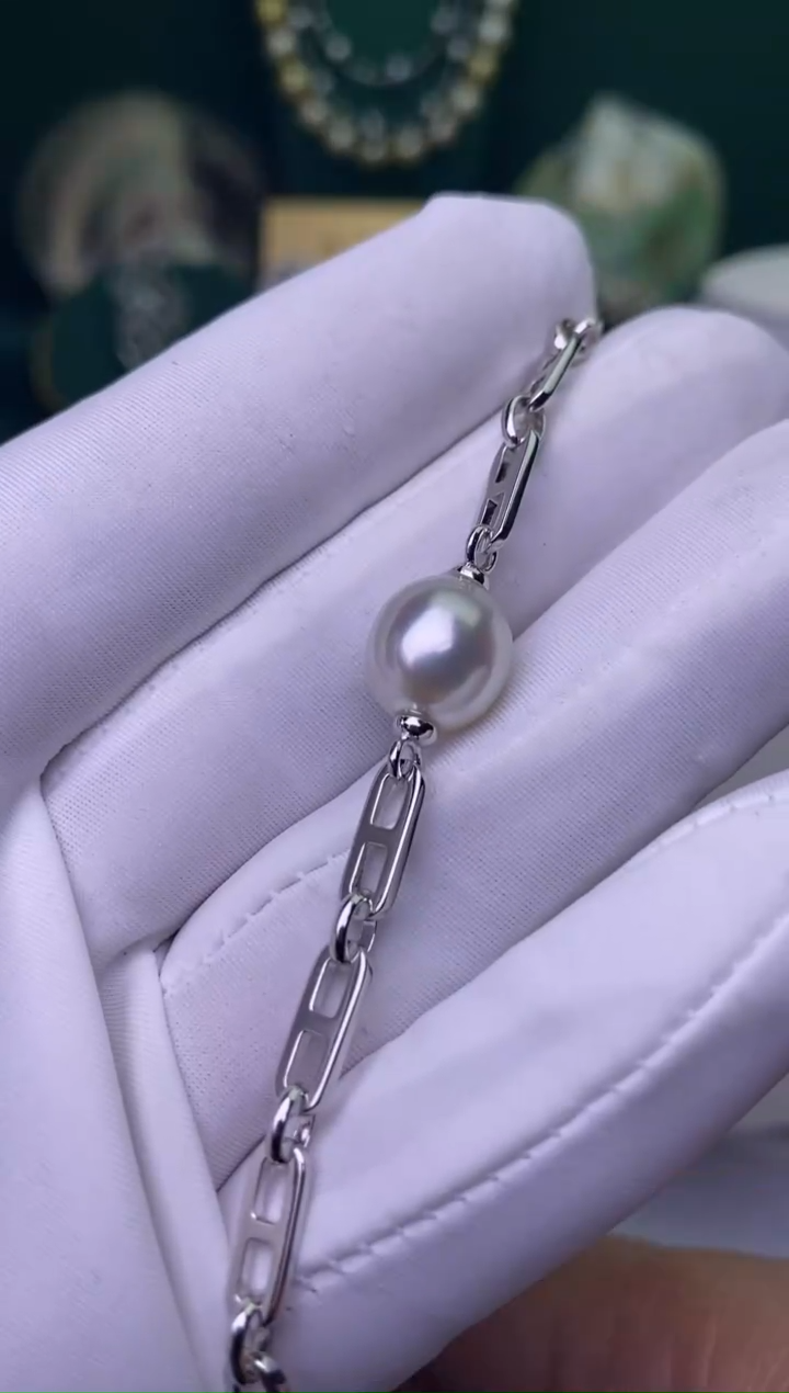 【闪购商品】海水珍珠手链银S925镶嵌11