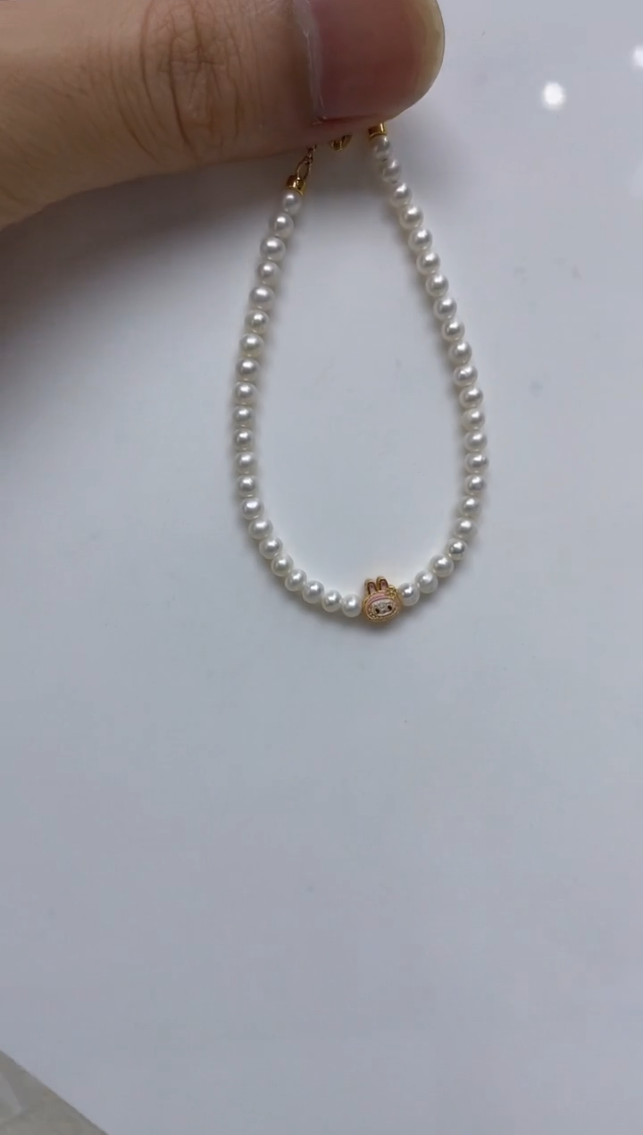 银S925镶嵌手链淡水珍珠  