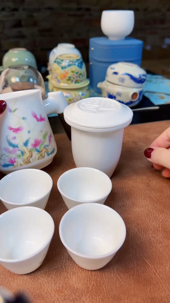 【闪购商品】杯旅行快客茶具，黄龙玉汝，德化羊脂玉瓷