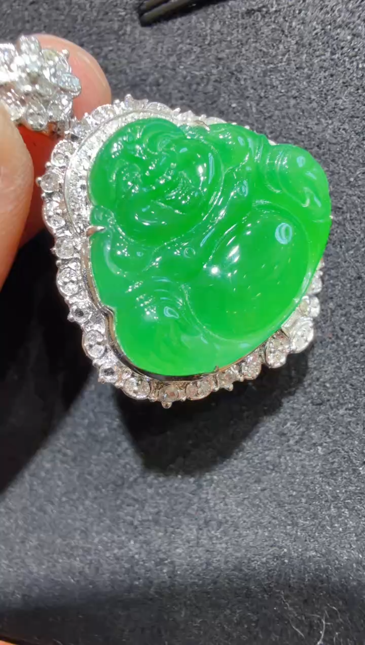 吊坠(不含链)18K金镶嵌翡翠多样性团购发一件