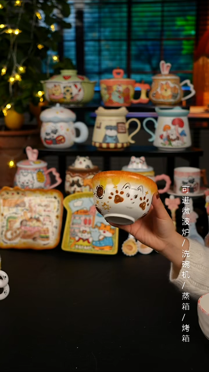 陶瓷便携款景德镇高温釉下彩纯手绘创意瓷