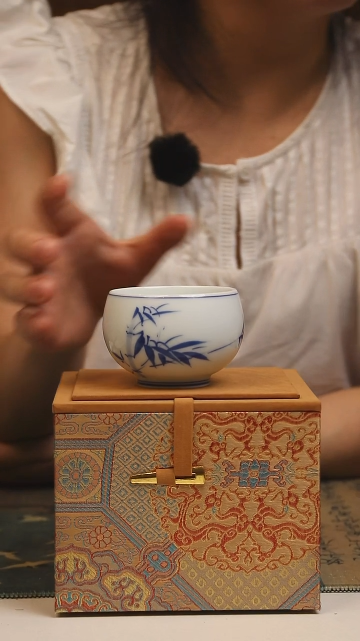 景德镇高温瓷竹子禅定杯
