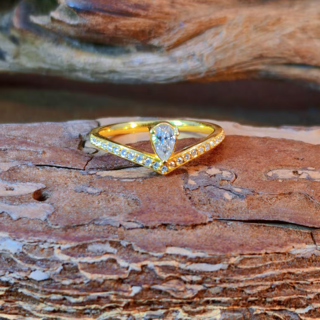 足金999 水滴冠冕戒指 6D工艺    精品