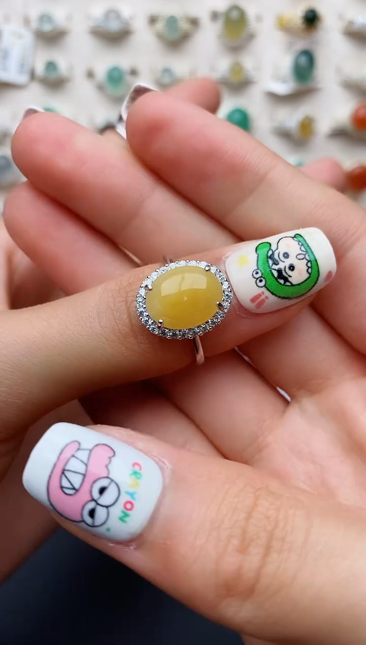 【闪购商品】翡翠戒指银S925镶嵌缅甸翡翠