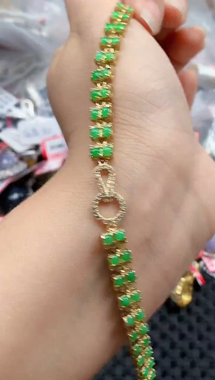 银S925镶嵌戒指翡翠天然A货缅甸翡翠