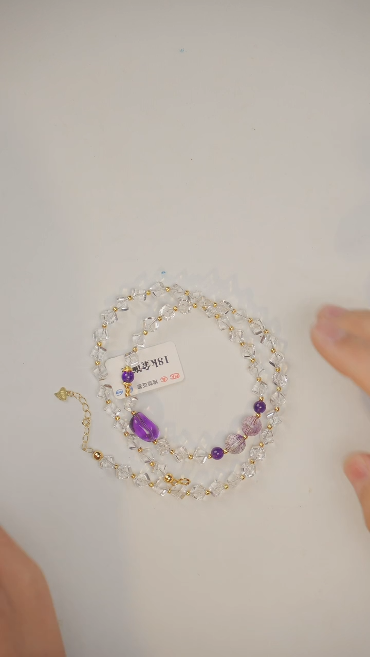 【闪购商品】水晶手链18K金镶嵌手串