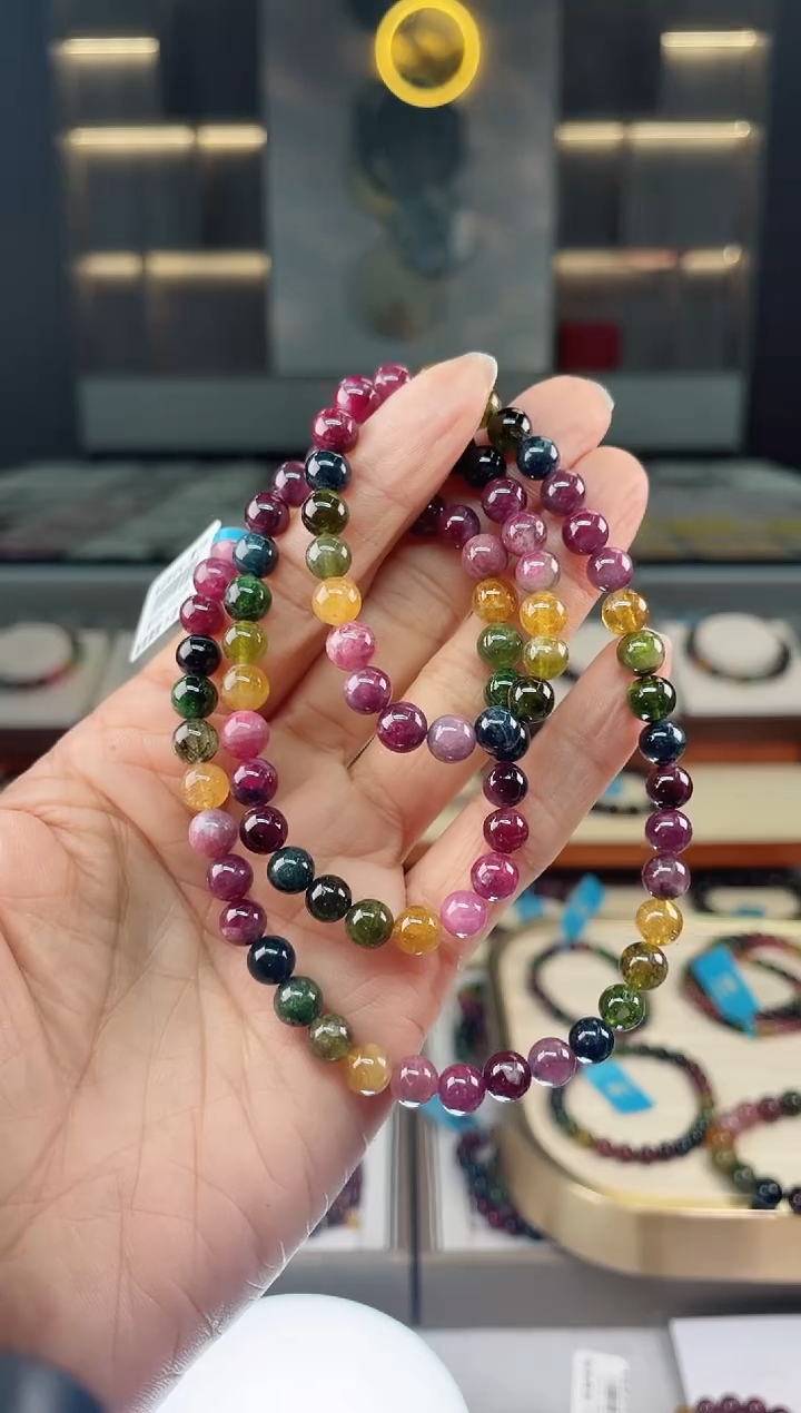 【闪购商品】碧玺三圈手串未镶嵌（多样性发一条）Q