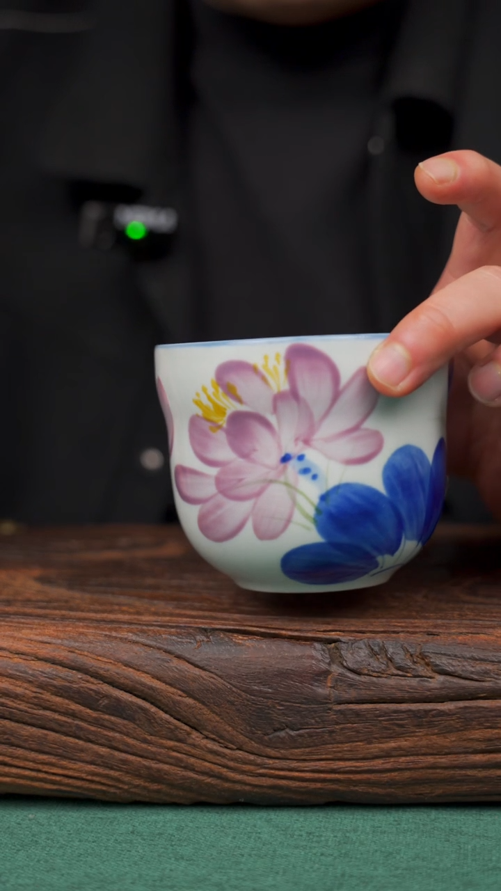 【闪购商品】瓷片42寻一缕瓷香杯釉下手工手绘瓷器