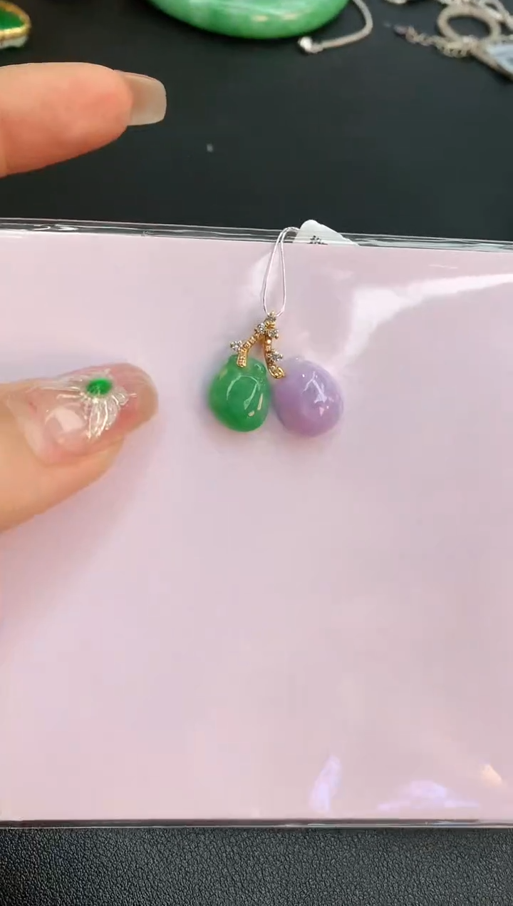 【闪购商品】翡翠颈饰18K金镶嵌赠礼盒证书 珍珍