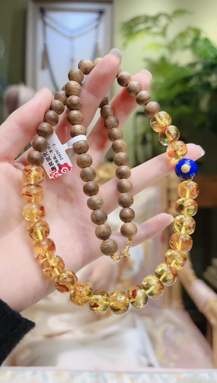 【闪购商品】沉香手串花珀沉香项链