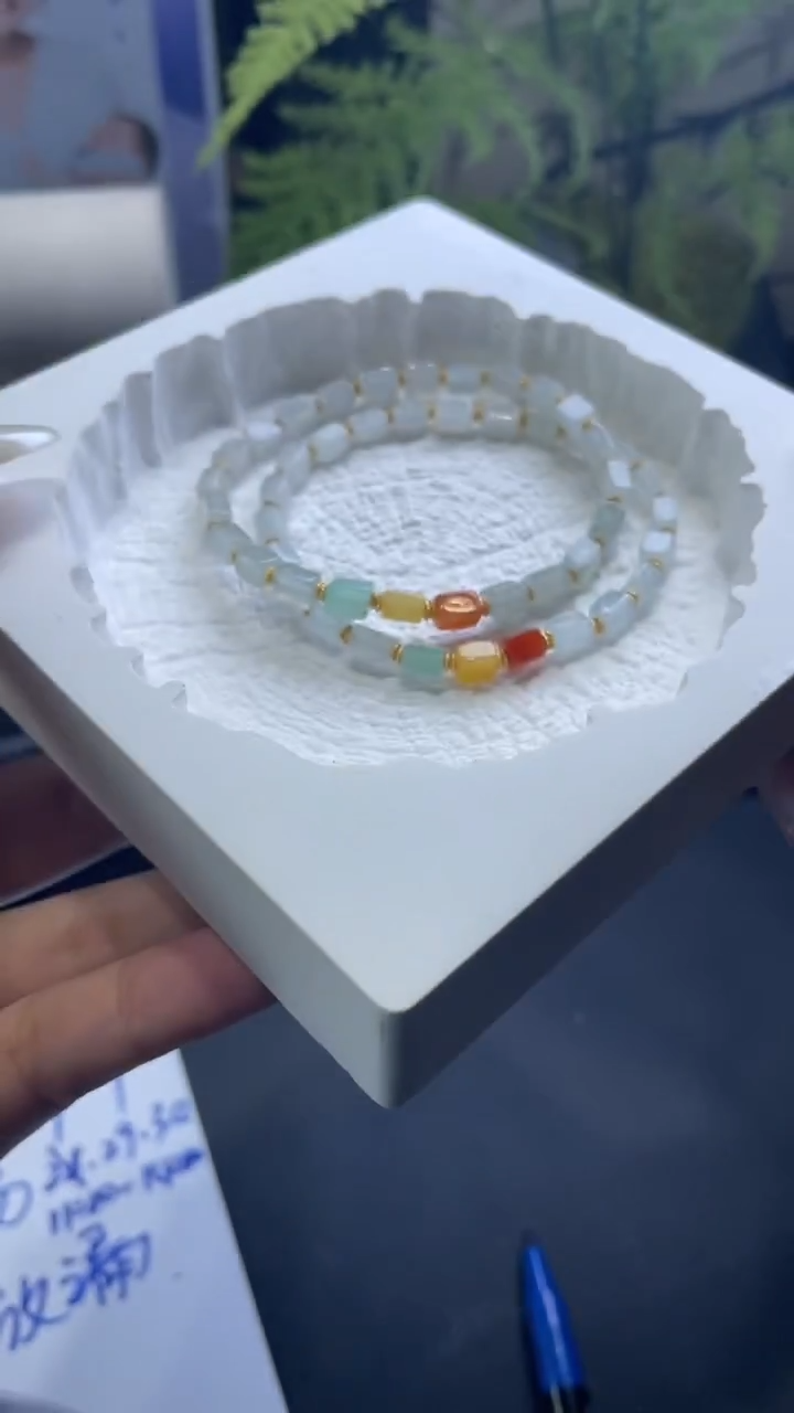 银S925镶嵌手串翡翠多宝手串多样性发其一CP