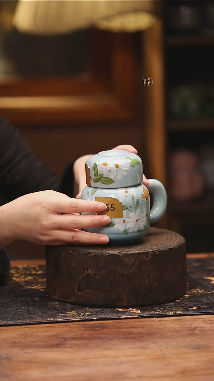 陶瓷景德镇高温釉下手绘陶瓷@L155@