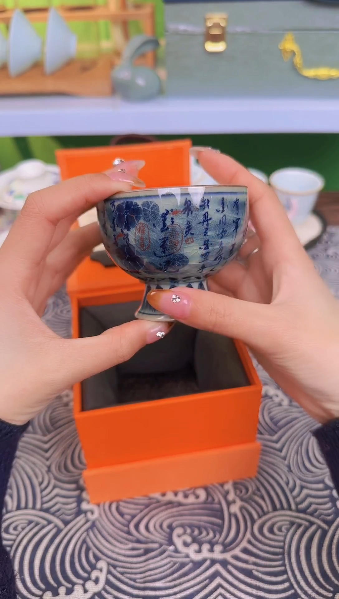 【闪购商品】爱莲说高足鎏银主人杯（配礼盒）