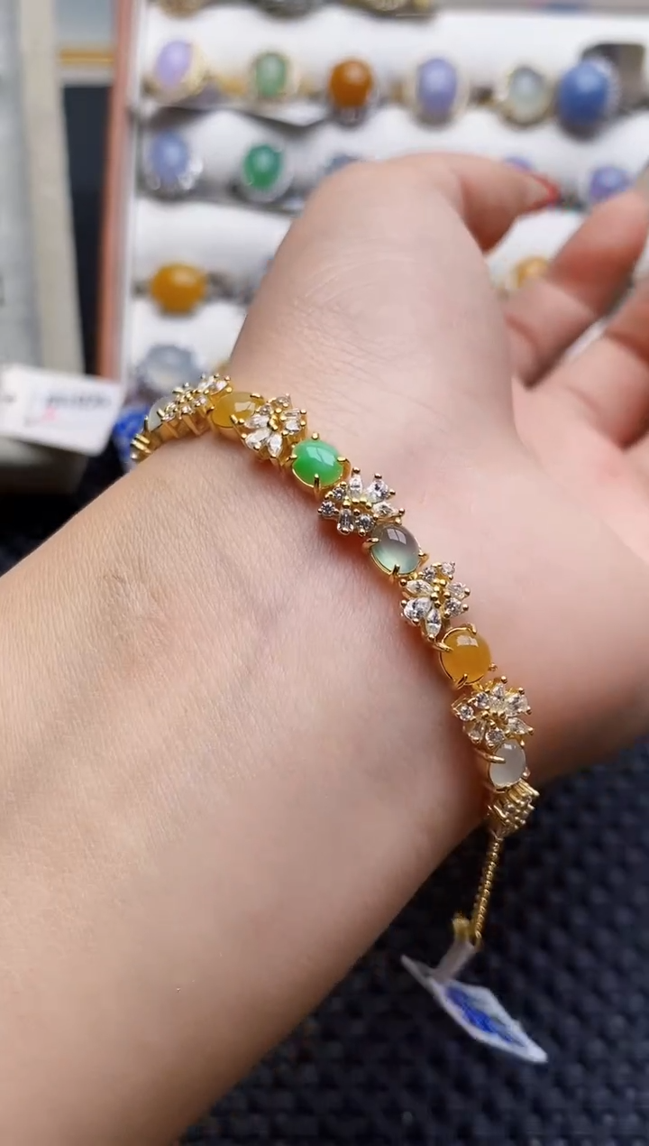 银S925镶嵌戒指翡翠4033