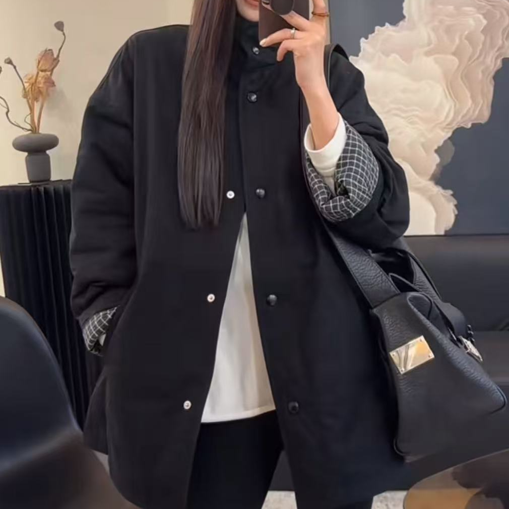 307纯色百搭女士加棉外套