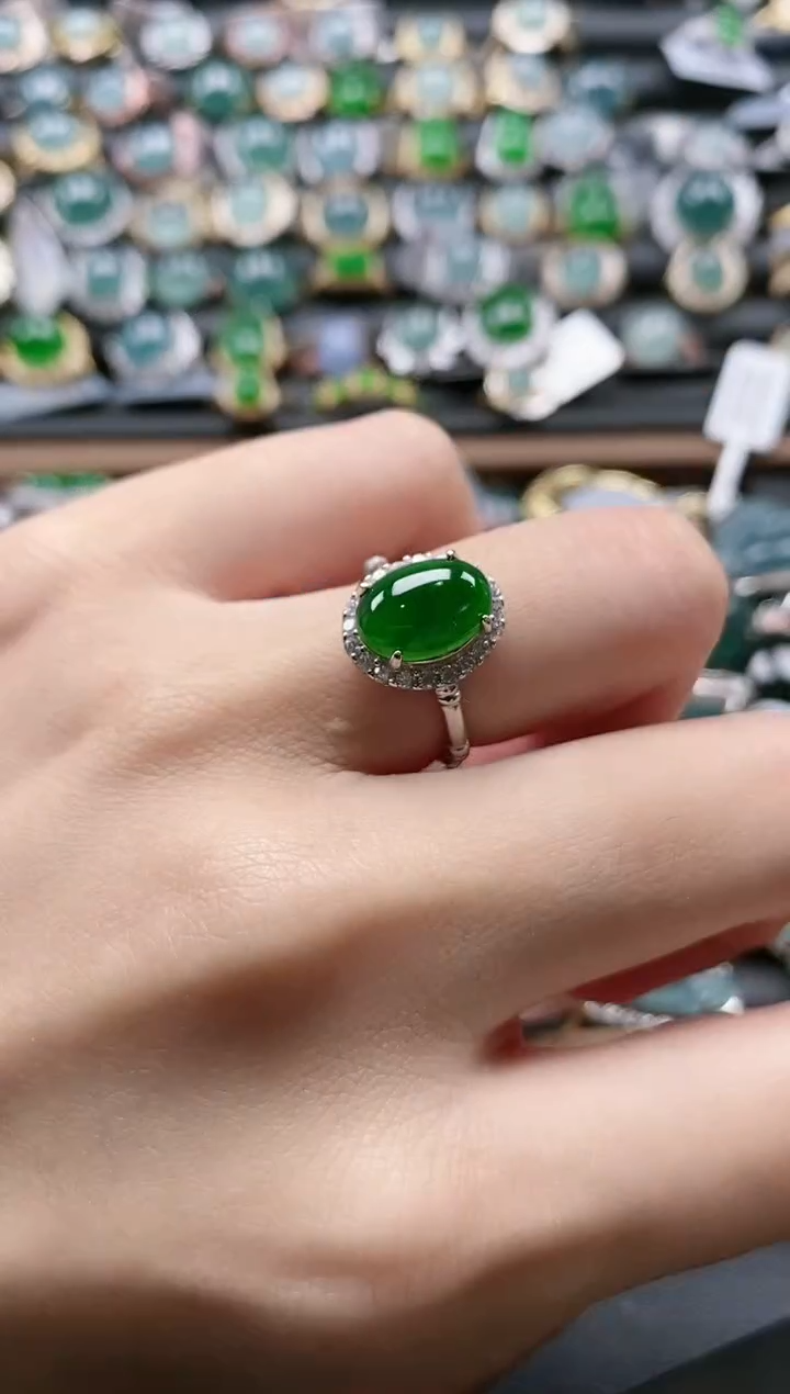 【闪购商品】翡翠戒指银S925镶嵌51511