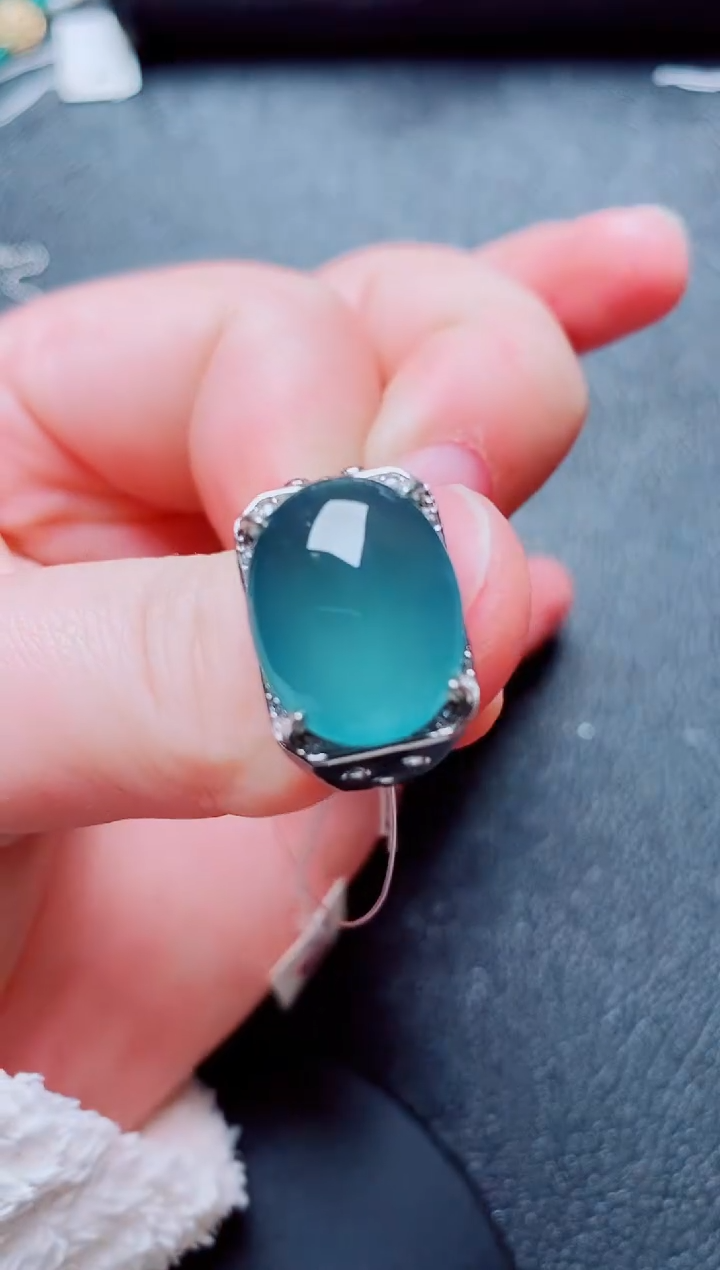 银S925镶嵌戒指翡翠111
