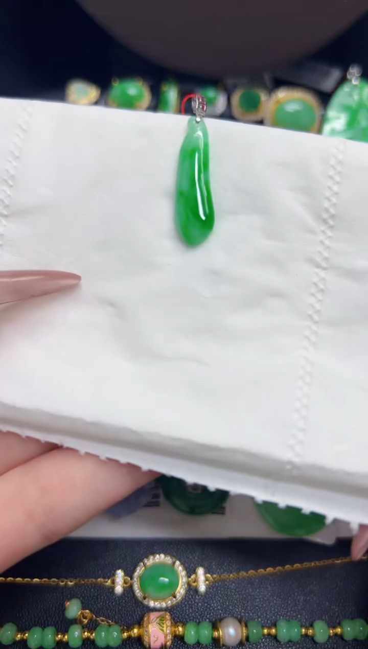 【闪购商品】翡翠颈饰18K金镶嵌Y缅料A货/支持复检/一件