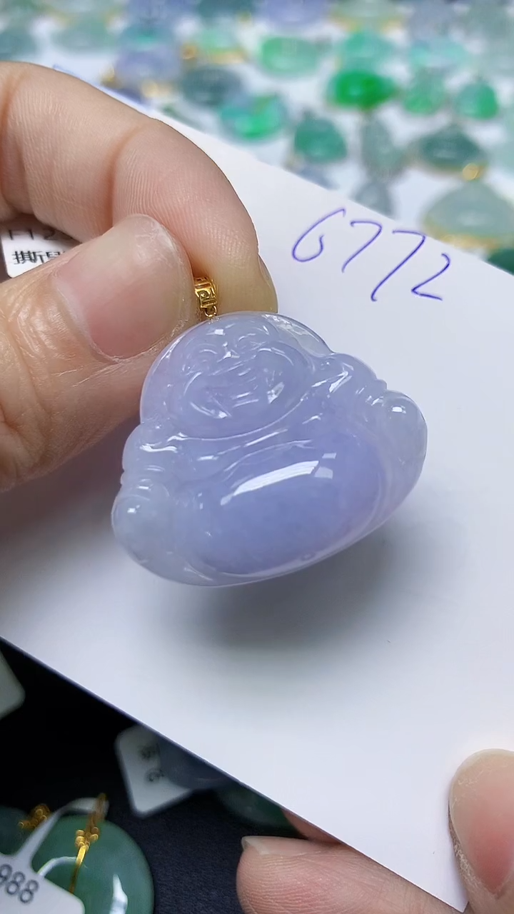 翡翠18K金镶嵌颈饰天然自然緬甸A貨翡翠