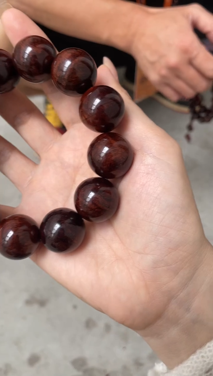 把件黄花梨/降香黄檀幽*老料海南黄花梨紫油梨1.8X13手串