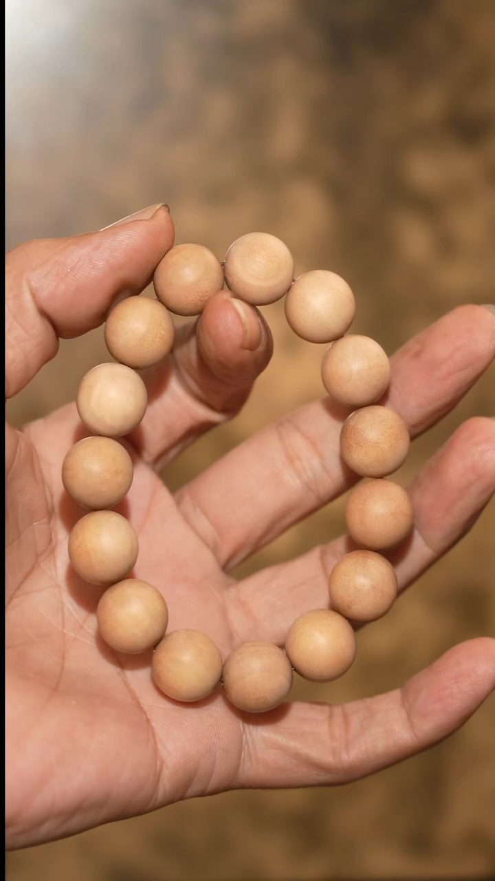 檀香木手串/手链海南檀香15mm圆珠单圈 多样性发一