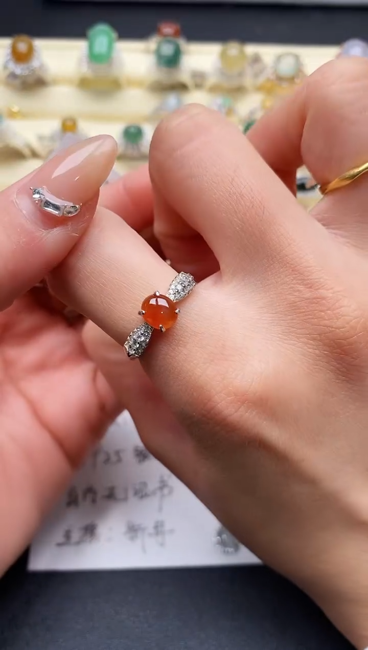 【闪购商品】翡翠戒指银S925镶嵌3333333+10