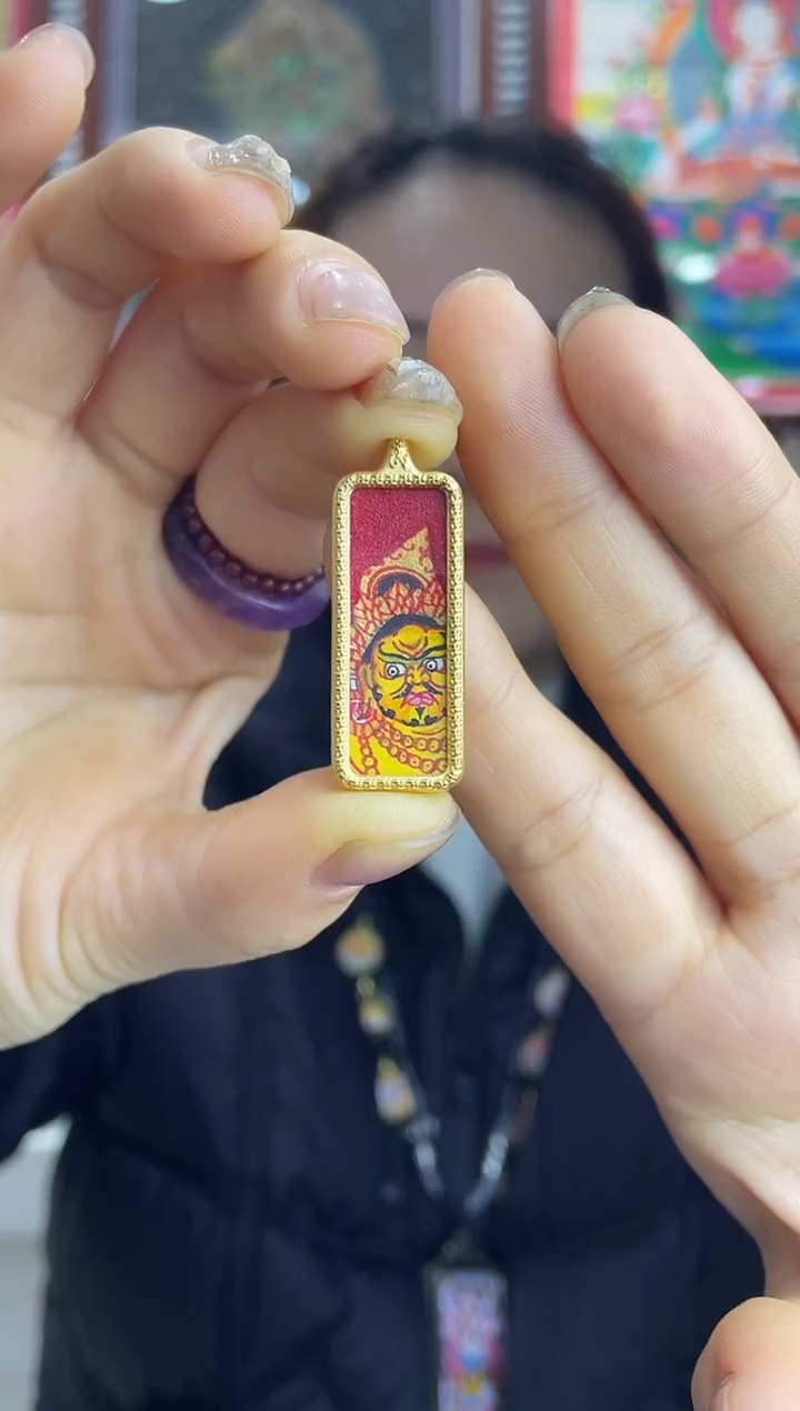 吊坠纯手绘唐卡（非质量问题不退不换）1*3小金条