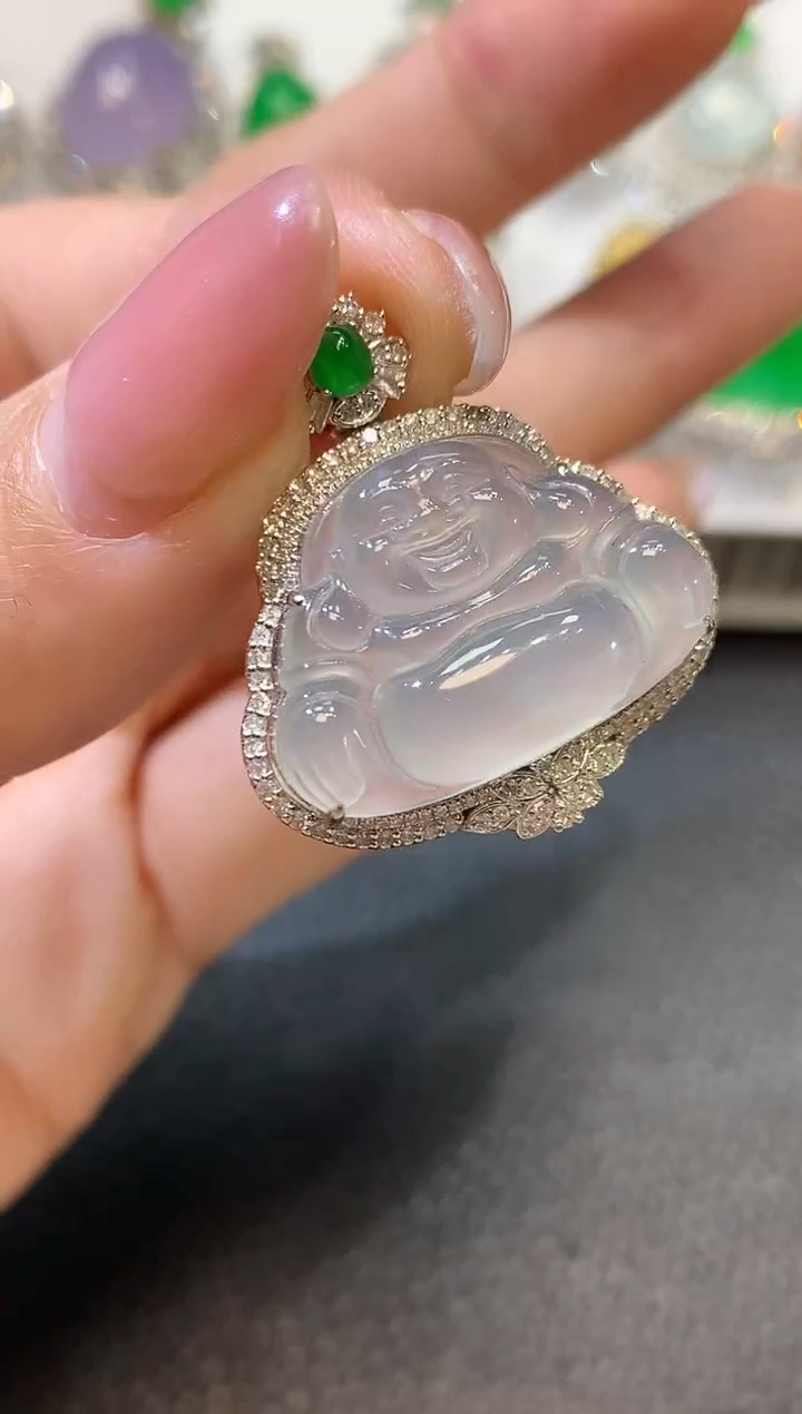 【闪购商品】翡翠吊坠(不含链)18K金镶嵌C51