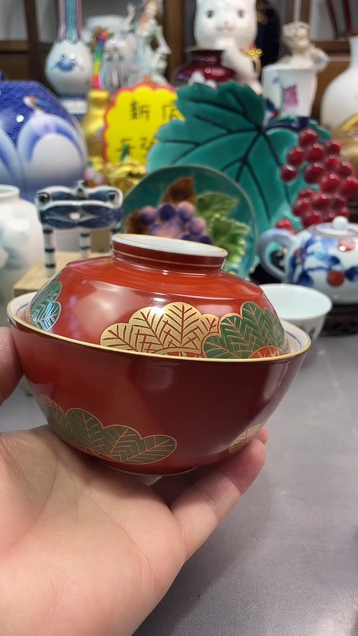 瓷片橘吉盖碗一一一