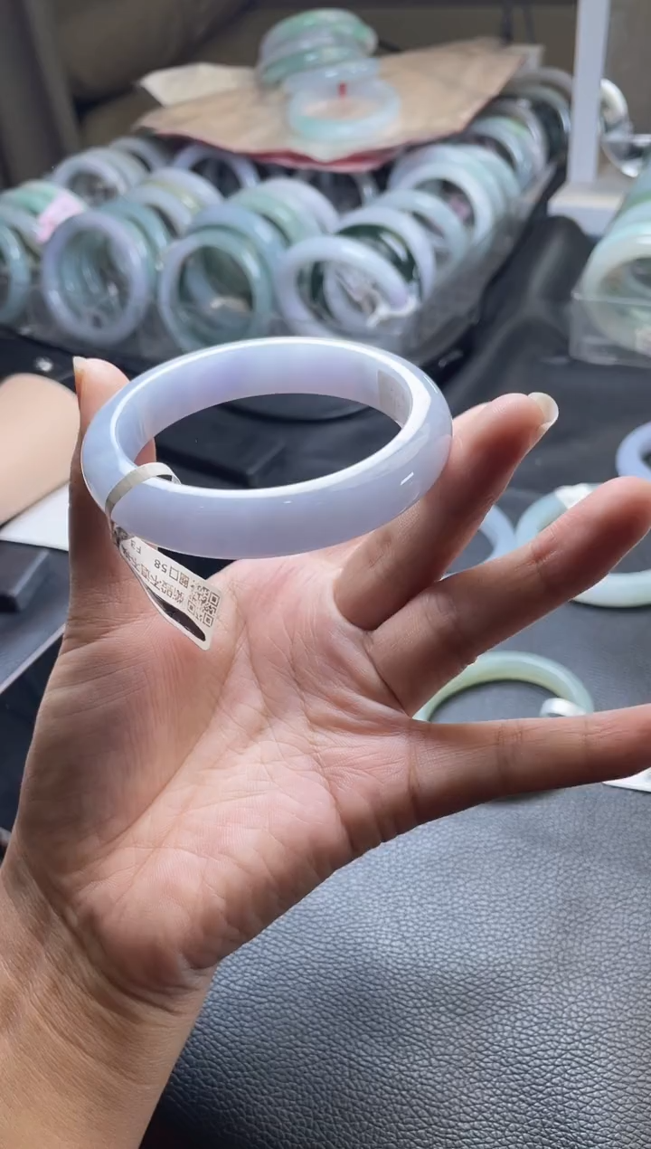 未镶嵌手镯翡翠正圈58圈口，11