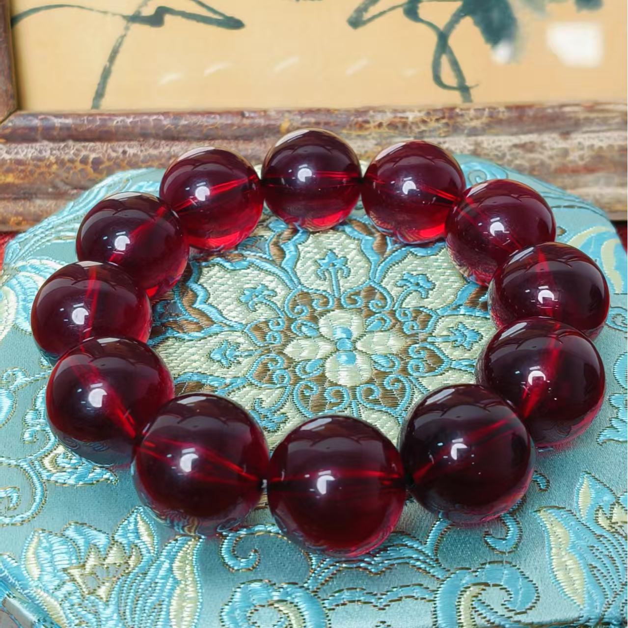 陆国风复古红珠手串