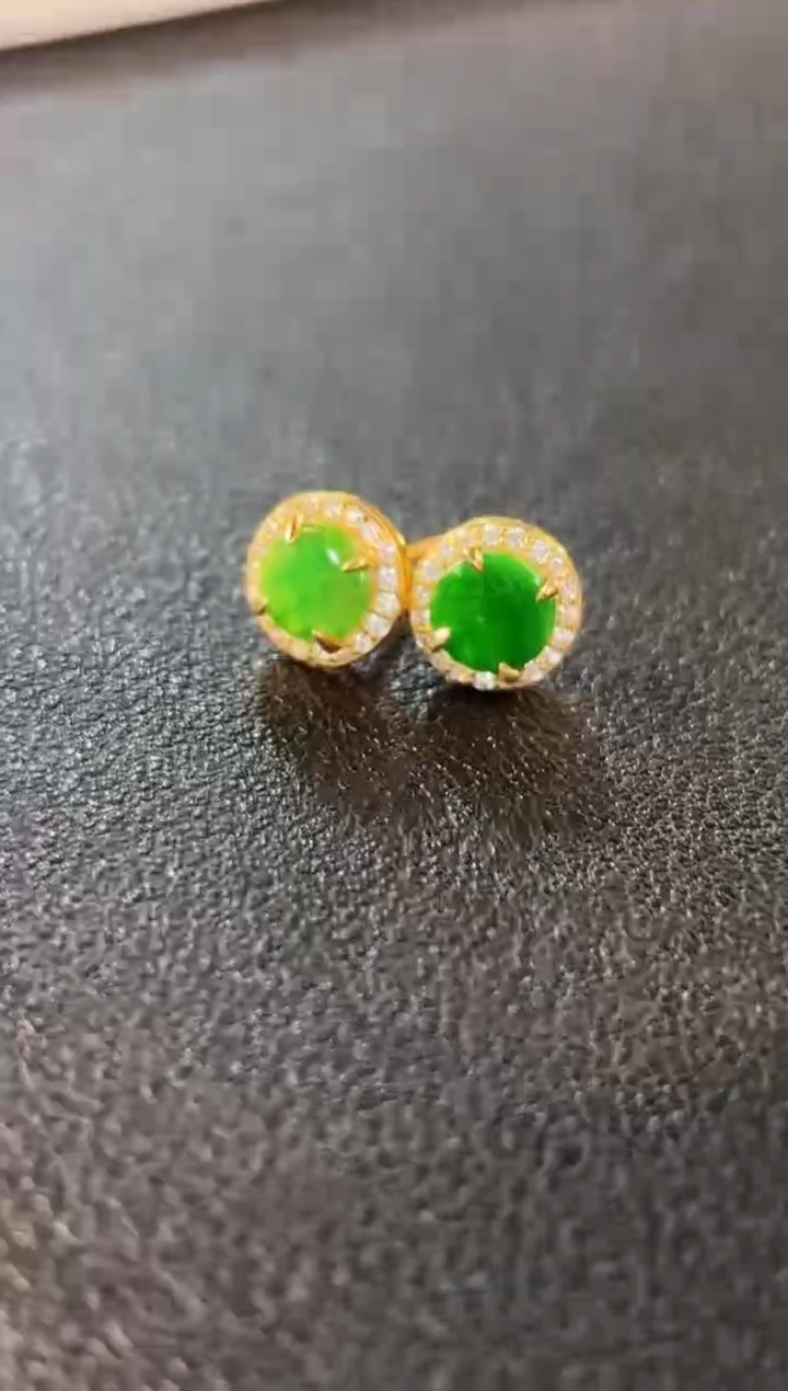 【闪购商品】翡翠耳饰未镶嵌19缅料A货/支持复检/一件