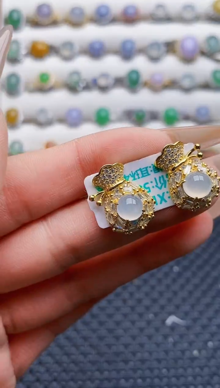 银S925镶嵌戒指翡翠3481