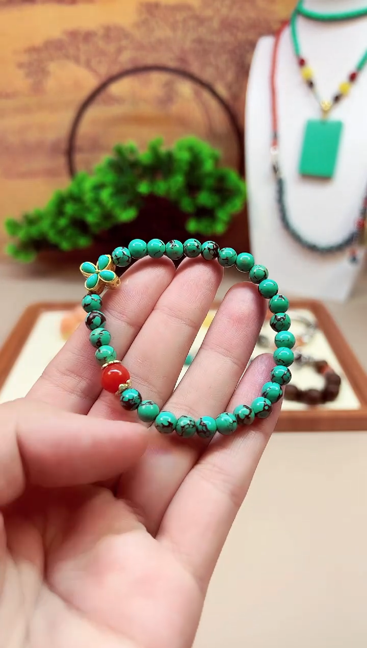 玛瑙/玉髓手链14K金镶嵌S62