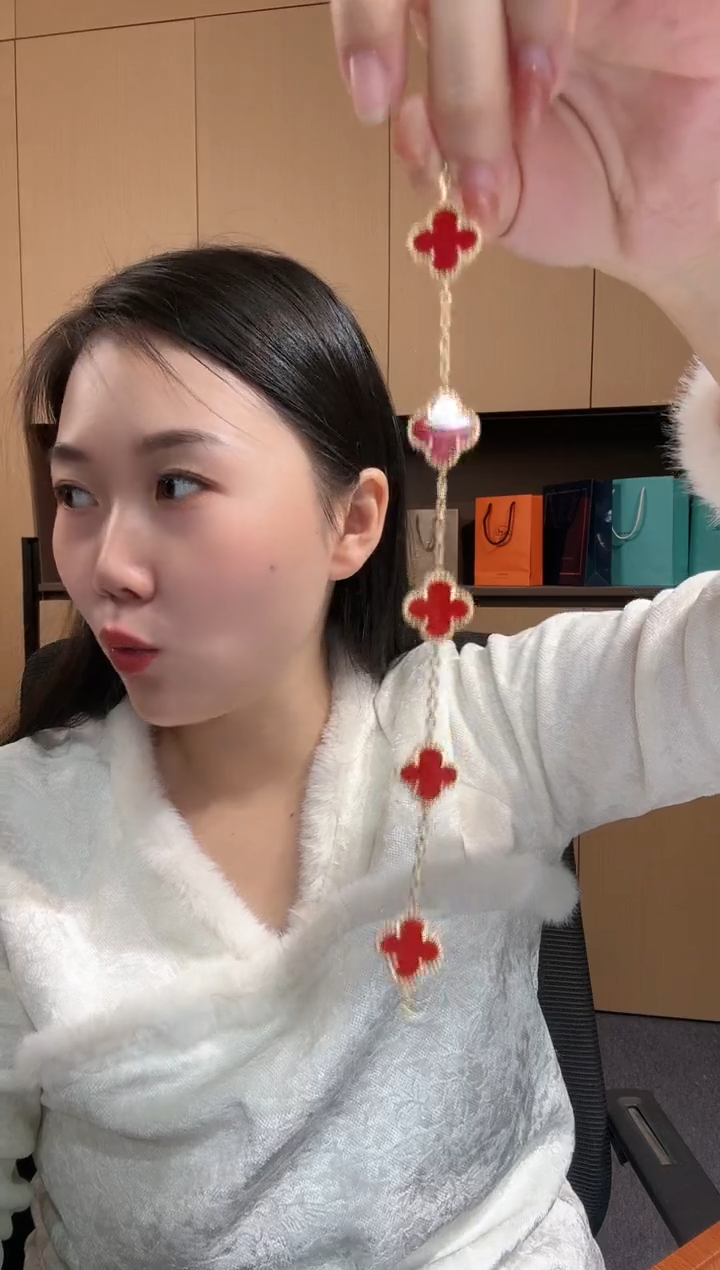 【闪购商品】玛瑙/玉髓手链18K金镶嵌红色k黄，五花手链GHJ