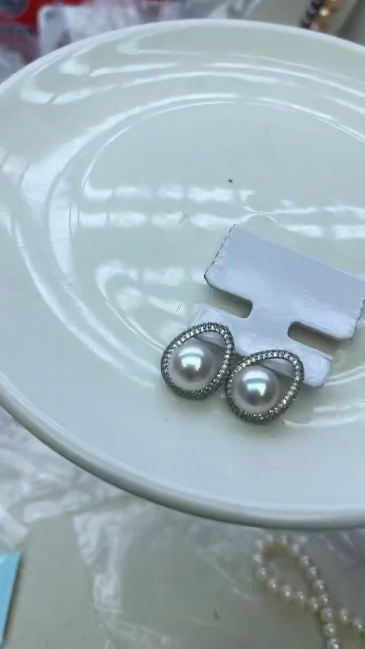 未镶嵌耳饰淡水珍珠白色系耳饰