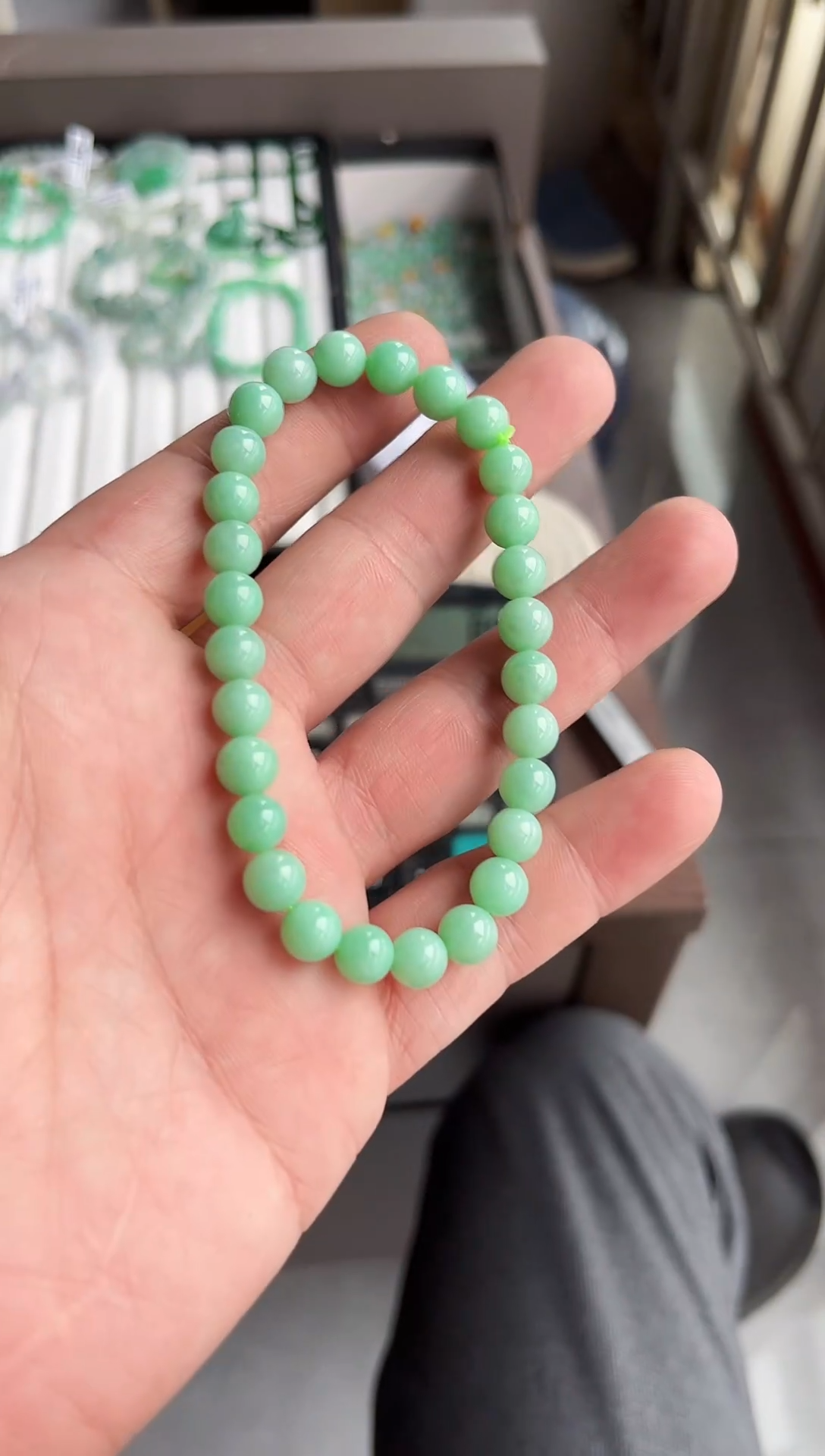 散珠翡翠翡翠手串卡7