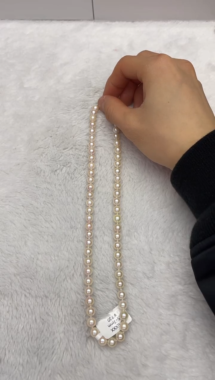 【闪购商品】海水珍珠颈饰未镶嵌AK香槟金6.5-7mm（多样性发一）