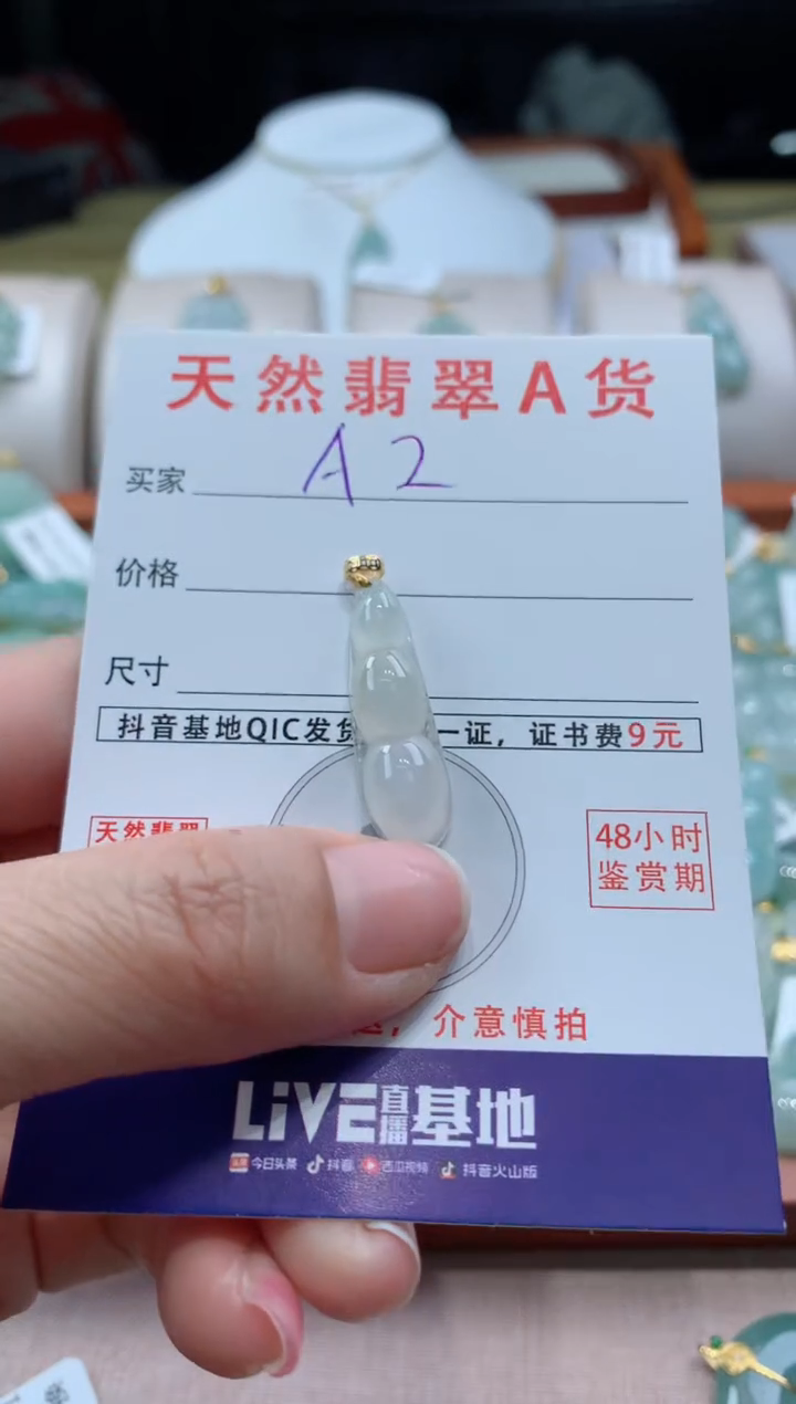 【闪购商品】翡翠颈饰18K金镶嵌天然缅甸A货翡翠