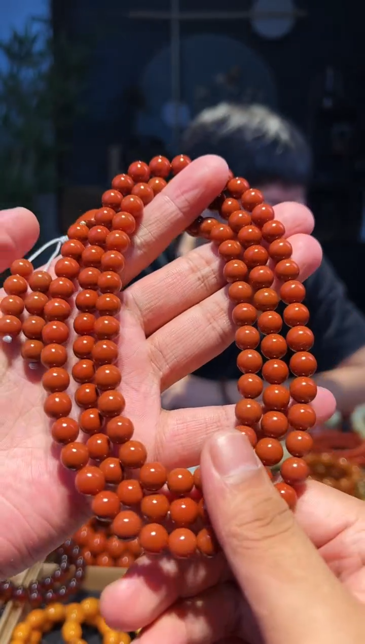 手串未镶嵌南红玛瑙8大+108多圈