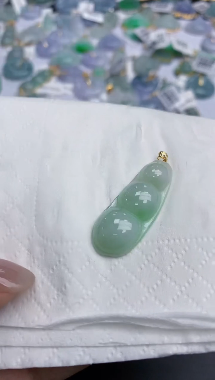 【闪购商品】翡翠颈饰18K金镶嵌天然缅甸翡翠A货