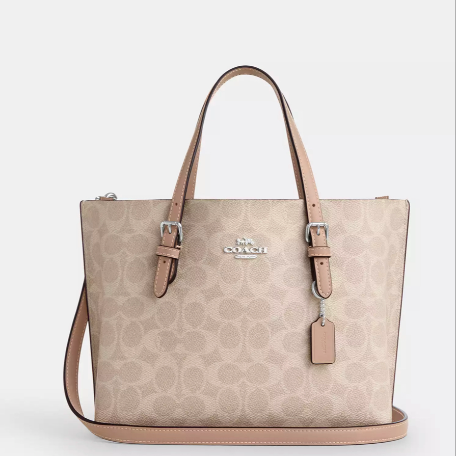 COACH/蔻驰豆沙色冰咖啡奶茶茉莉托特手提斜挎包cv965尺寸25*19）