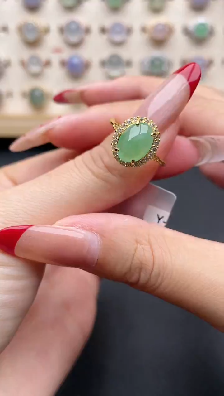 【闪购商品】翡翠戒指银S925镶嵌一物一证一礼盒