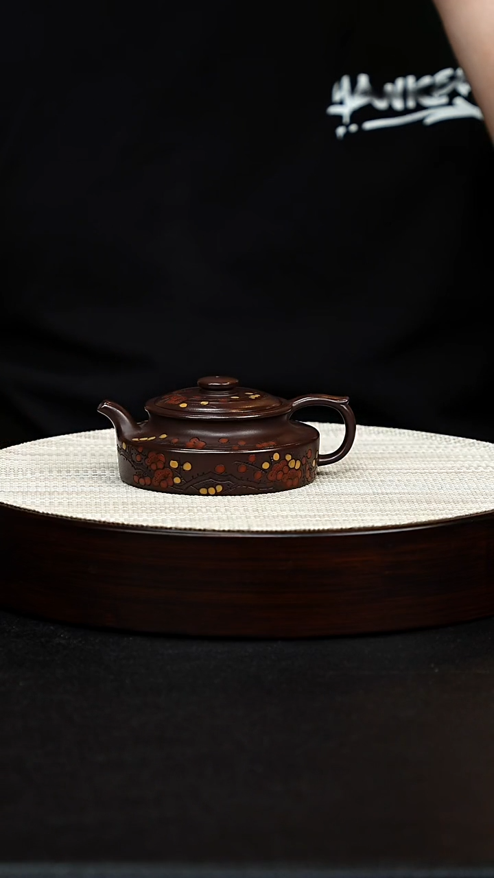 茶壶紫砂宜兴手工原矿紫砂 古卣华亭